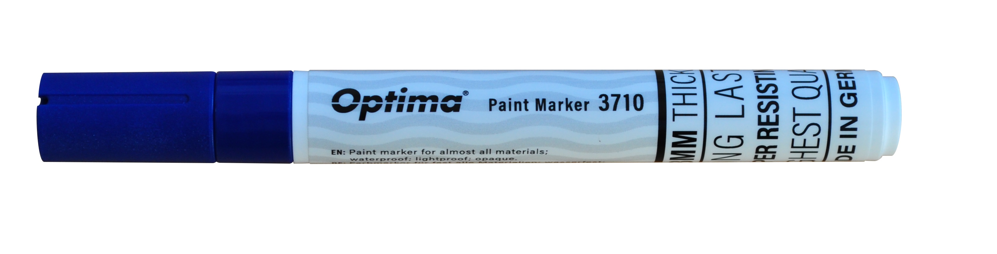 Marker cu vopsea Optima Paint 3710, varf rotund 4.5mm, grosime scriere 2-3mm - albastru