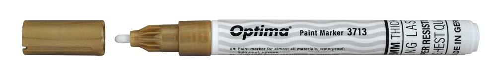 Marker cu vopsea Optima Paint 3713, varf rotund 2.0mm, grosime scriere 1-2mm - auriu
