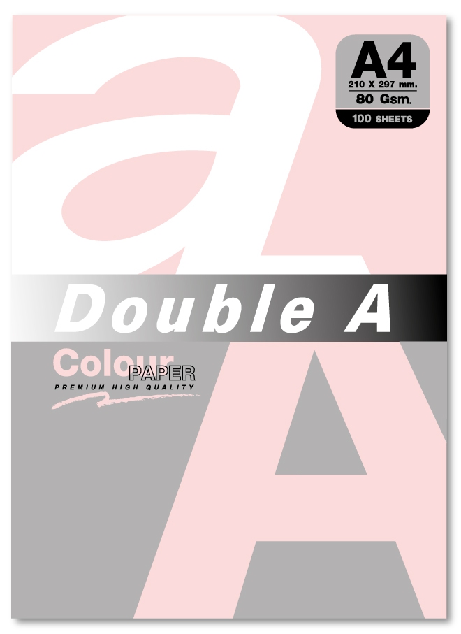 Hartie color pentru copiator A4, 80g/mp, 100coli/top, Double A - pastel flamingo