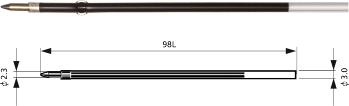 Rezerva PENAC BR98C, 2 buc/set, 0.7mm, pt Sleek Touch, Pepe, RB-085B, CCH-3 - rosu