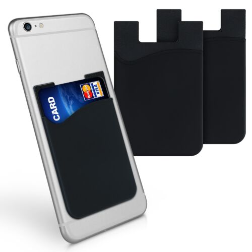 Set 3 Huse card bancar pentru telefon, Kwmobile, Negru, Silicon, 49594.02