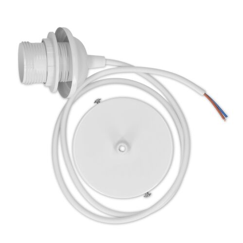 Cablu adaptor 80cm cu dulie E27 pentru plafon, Kwmobile, Alb, PVC, 38943