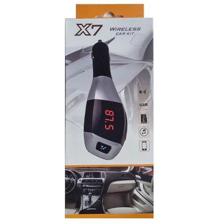 Modulator FM Bluetooth FOXMAG24 Car Kit, Incarcator USB, Player MP3, microSD, Functie Handsfree, Culoare Negru