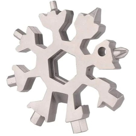 Breloc tip unealta multifunctionala 18-in-1 Snowflake Argintiu