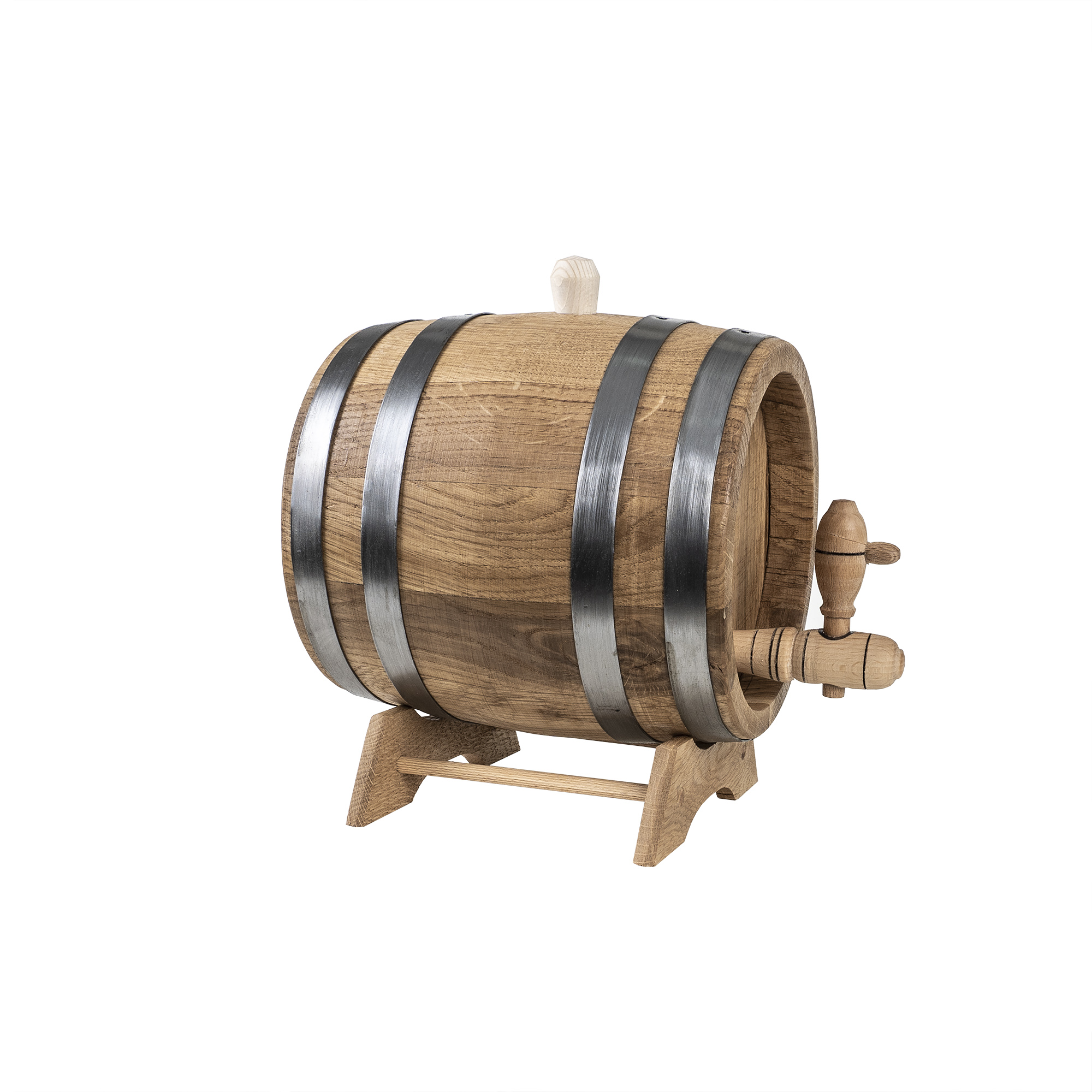 Butoi de vin cu robinet, din lemn masiv de stejar, capacitate 3L / EXT 8059