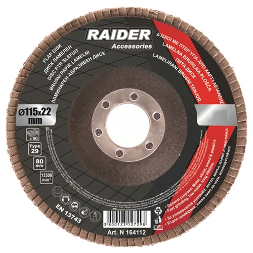 Disc pentru slefuit, 115 mm, A-100, Raider 164104