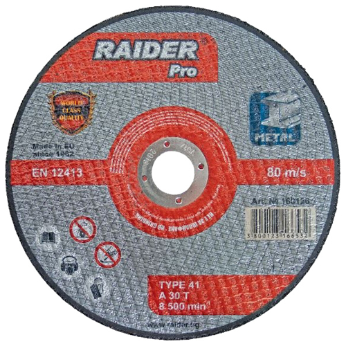 Disc pentru taiat metal, 115х3.0х22.2mm, Raider 160123