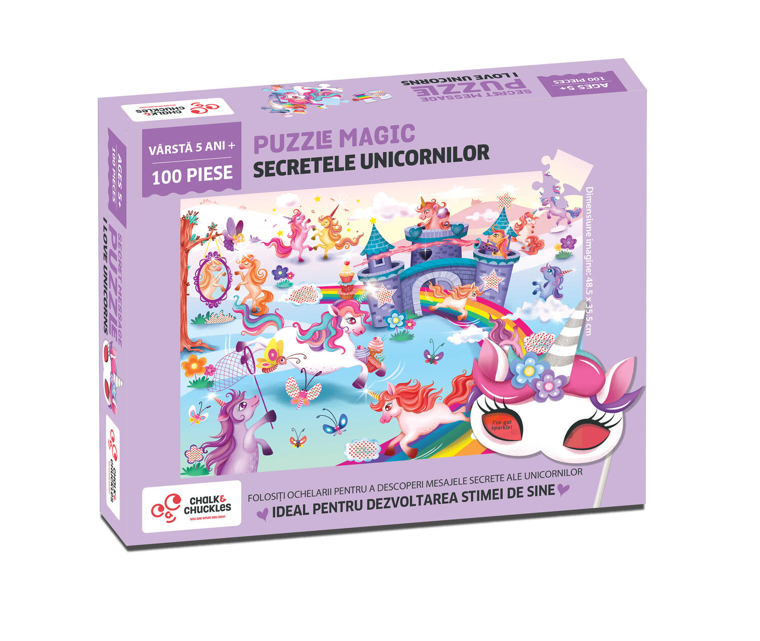 Puzzle magic – Secretele unicornilor (100 piese) 100% imagine 2022 protejamcopilaria.ro