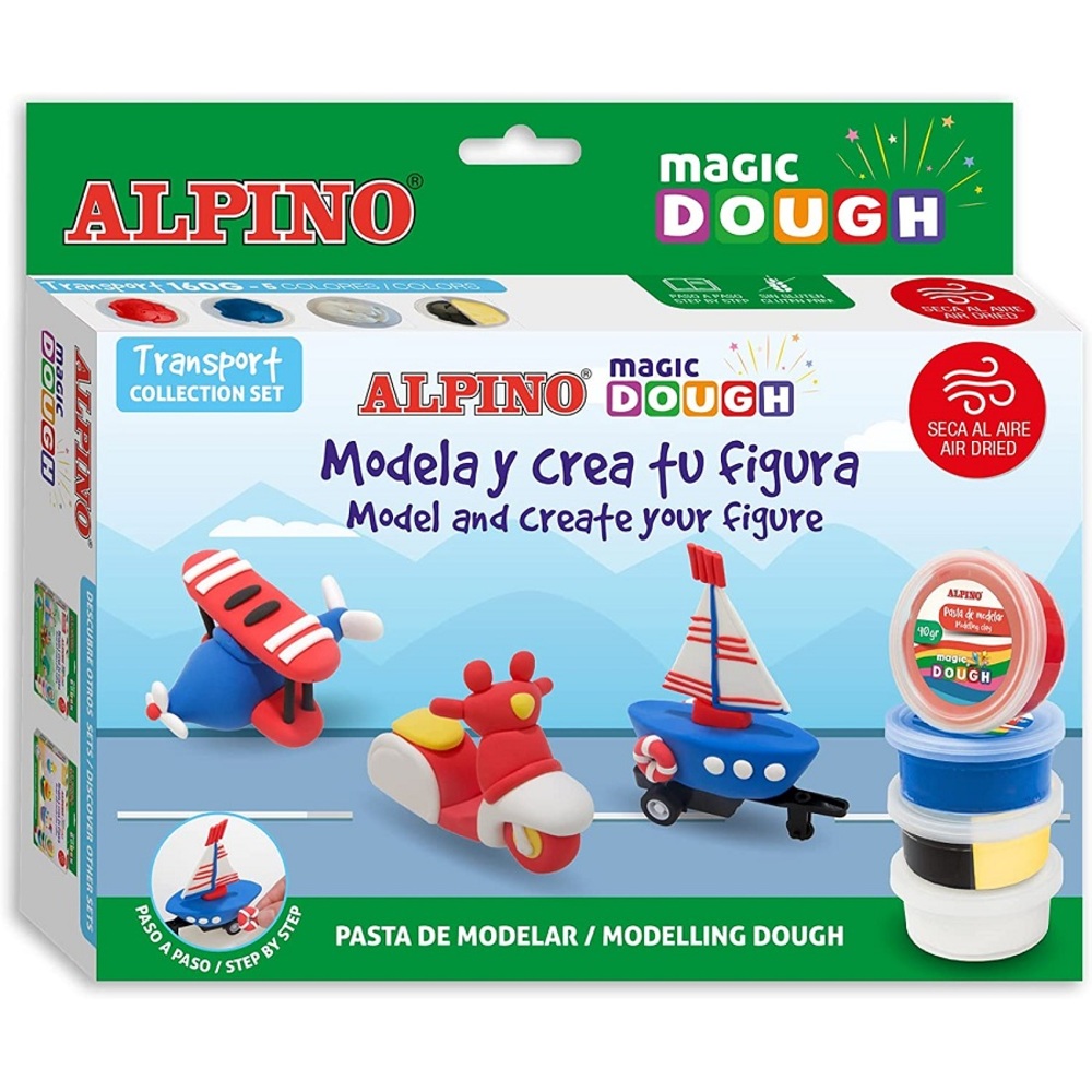 Set plastilina magica ALPINO Magic Dough – Individual transport Alpino imagine 2022 protejamcopilaria.ro