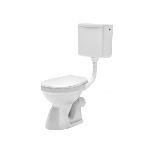 Set 3 componente, vas toaleta Easil,Iesire laterala, Capac, Rezervor Geberit, Cot WC Insertie Metalica, Sistem fixare pardoseala Capac