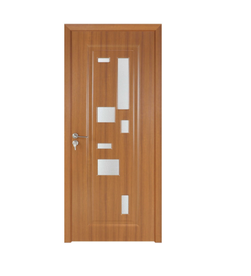 Usa de interior din lemn cu geam BestImp B02-88-H, stanga / dreapta, maro, 203 x 88 cm