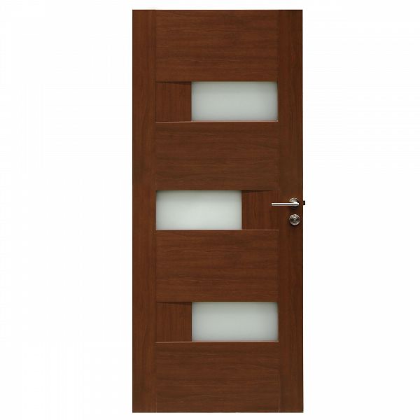 Usa de interior din lemn cu geam BestImp G6-78-J stanga/dreapta stejar auriu 203 x 78 cm, toc reglabil