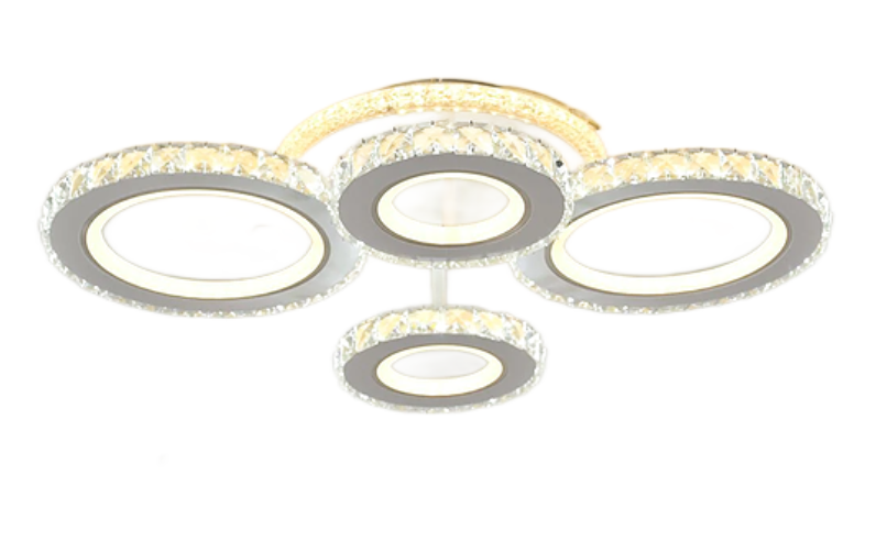 Lustra LED RFAN, Model X220702-2+2+1S, Cu Telecomanda, 3 Tipuri De Lumina Plus Lumina RGB, Intensitate Reglabila, 80W, Alb