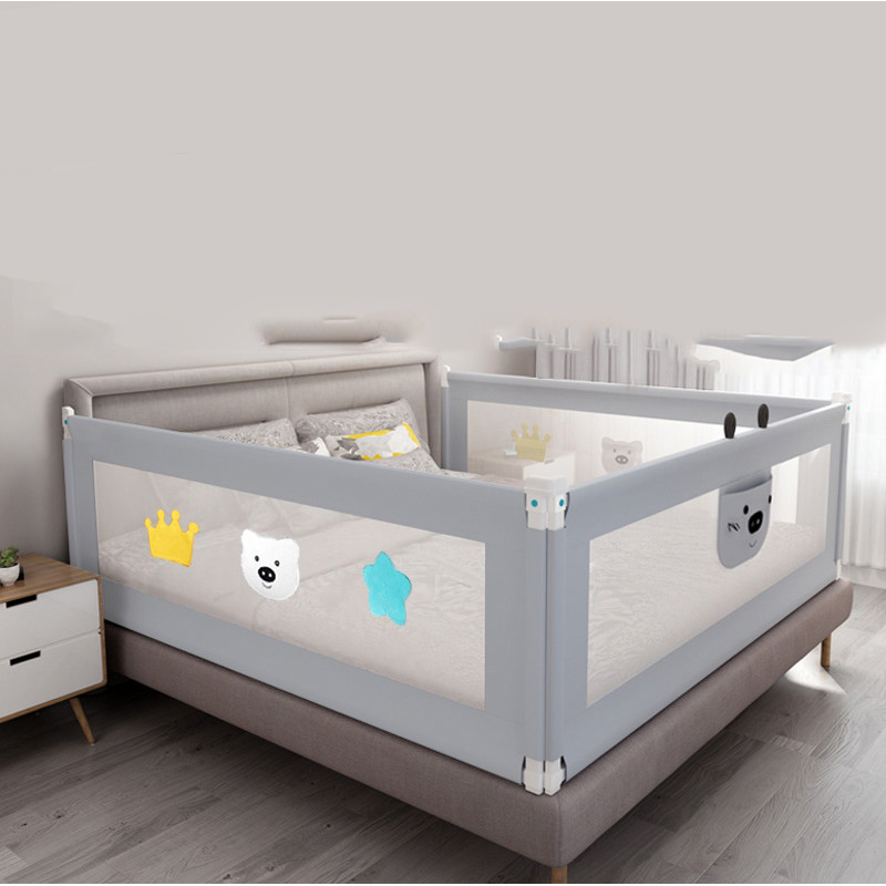 Bariera de protectie pentru pat bebe, cu inaltime reglabila 68-98 cm, margine de siguranta 200 cm, buz®