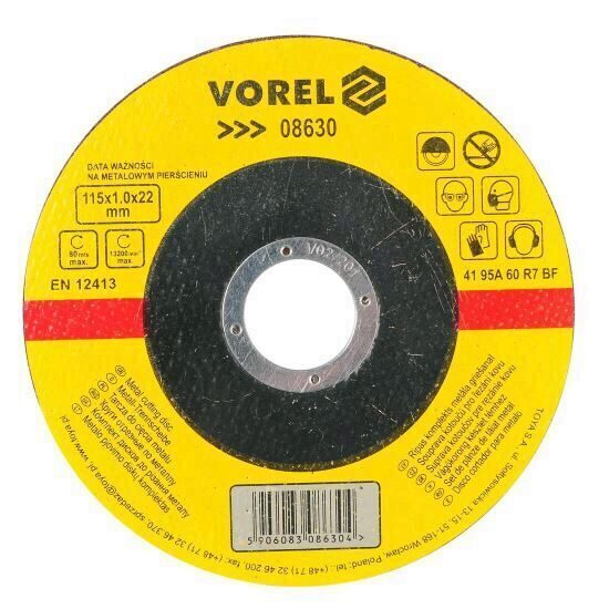Disc pentru taiat metal Vorel 115x1x22mm