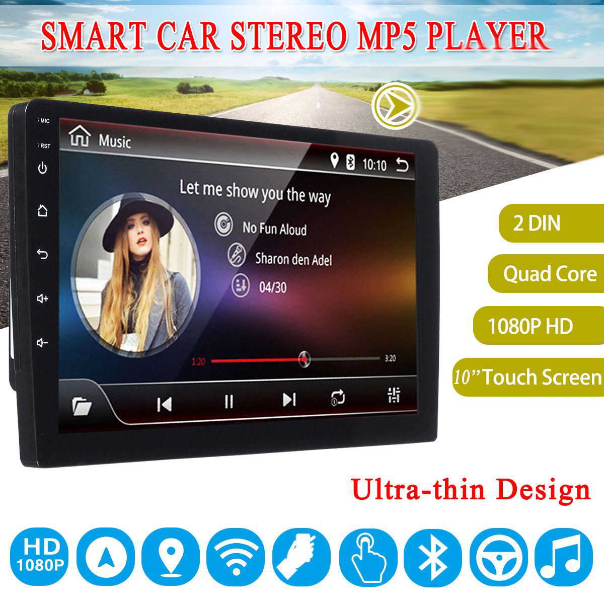 Navigatie Auto Android, Radio DVD Player Mp5, Video, GPS, 10 inch, 2DIN, WiFi