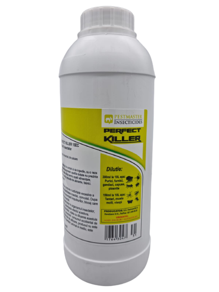 Perfect Killer, insecticid profesional concentrat, combatere cu efect rapid insecte daunatoare in spatii de interior/exterior, 1 litru