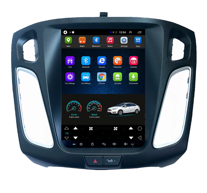 Navigatie AUTONAV Android GPS Dedicata Ford Focus 3 2011-2018 Stil Tesla, 64GB Stocare, 4GB DDR3 RAM, Display Vertical Stil Tesla 10