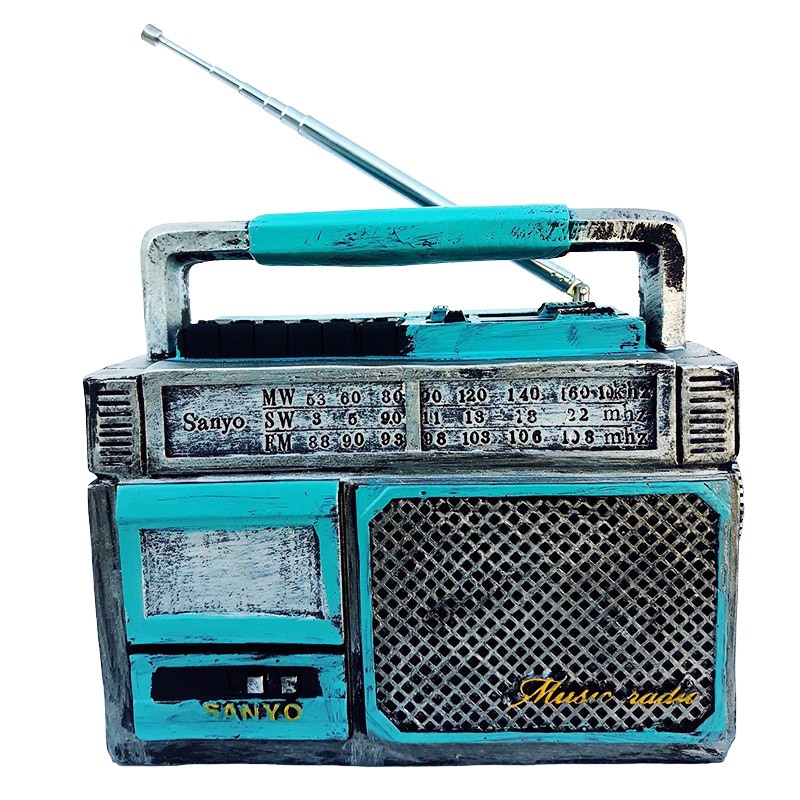 Decoratie in forma de radio, Albastru, 15 cm, 628E-1