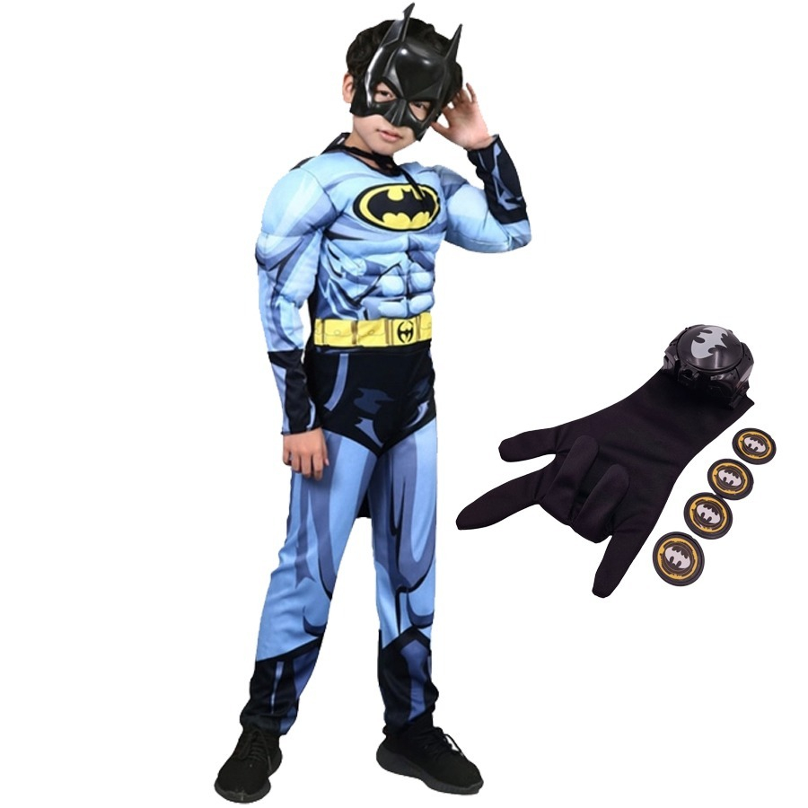 Costum muschi Batman cu manusa lansator pentru baieti 5-7 ani 110 – 120 cm 110 imagine 2022 protejamcopilaria.ro
