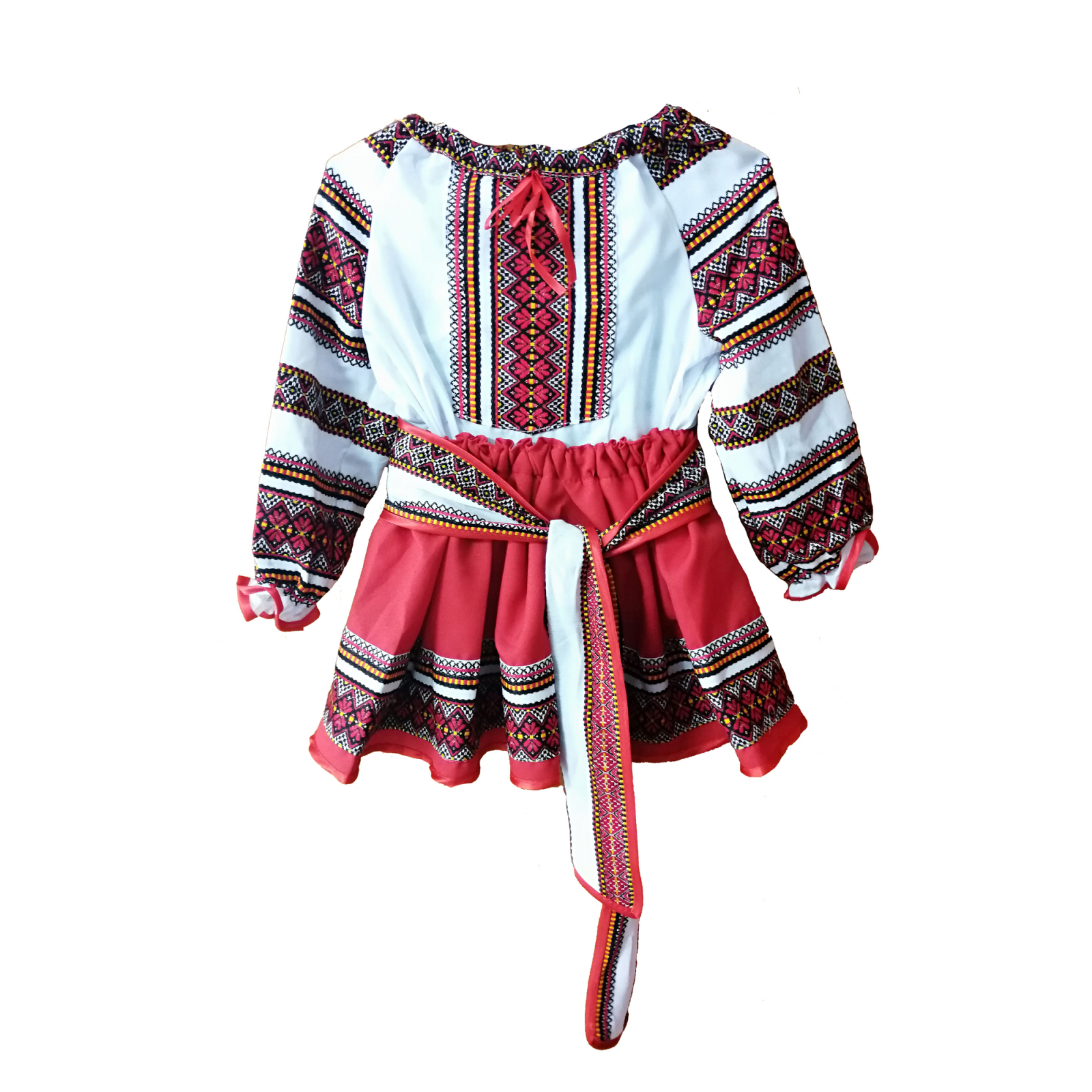 Costum Popular pentru fete, rosu 10 ani 140 140 imagine 2022 protejamcopilaria.ro