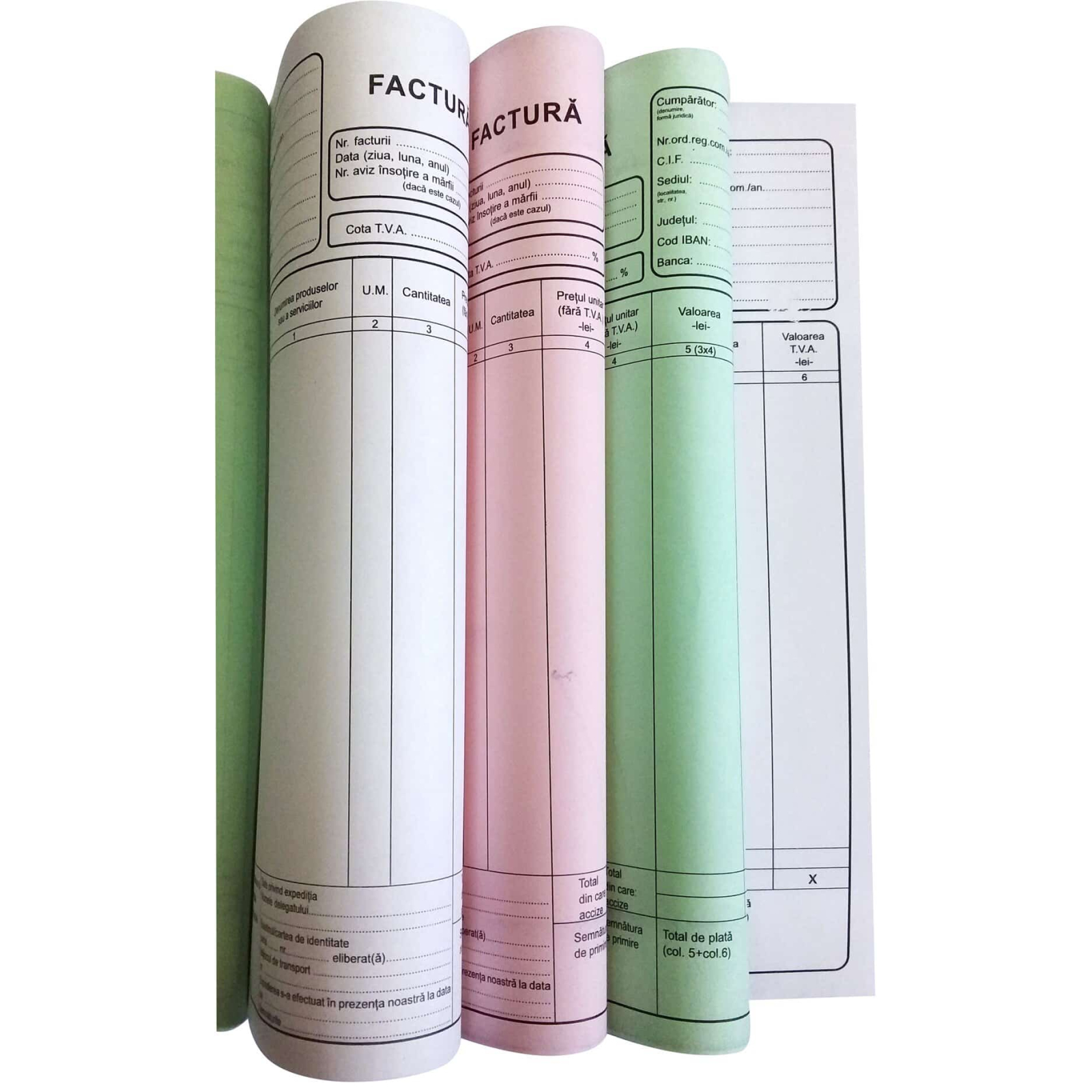 Facturier Autocopiativ A4, 3 exemplare cu TVA