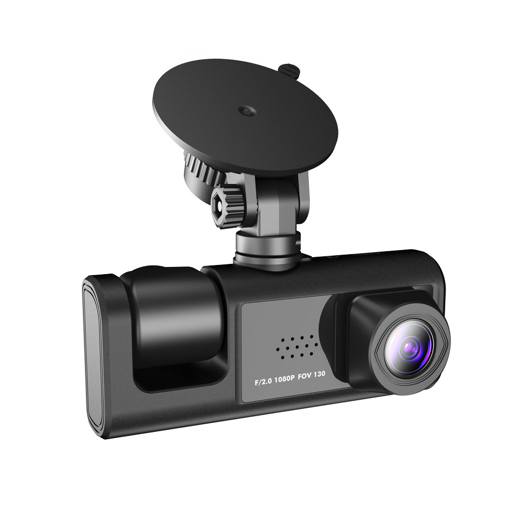 Camera tripla auto de bord Full HD 1080P, 3 Lentile, Unghi inregistrare 170, IPS Display 2