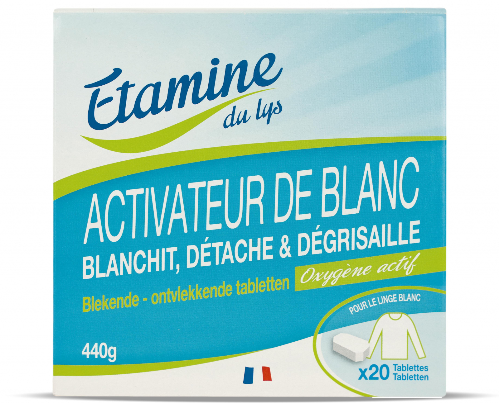 Tablete cu oxigen activ pentru redarea culorii albe rufelor, fara parfum Etamine