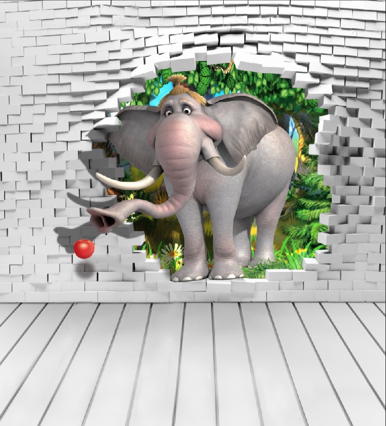 Fototapet autocolant Elefant in evadare, 250 x 200 cm