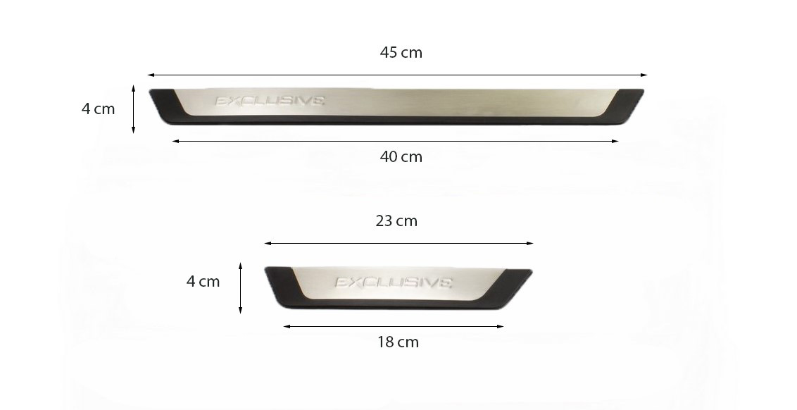 Set 4 protectii praguri din aluminiu compatibile Skoda Octavia III 2013-2019, Exclusive Design