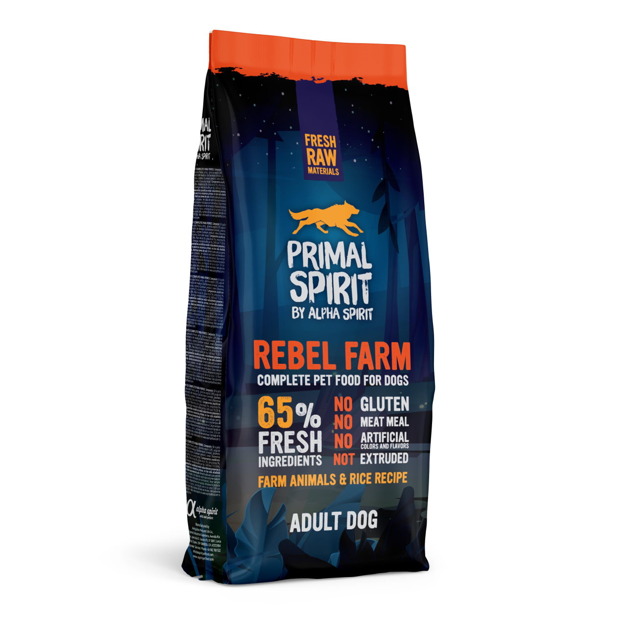 Hrana uscata Premium pentru caine Primal Spirit, Rebel Farm,cu pui,12 kg