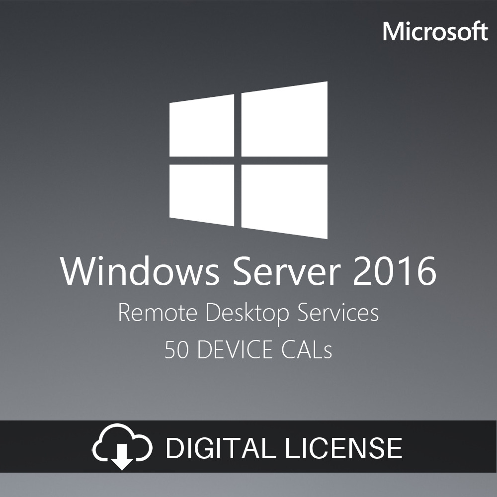 Windows Server 2016 RDS, Multilanguage, 50 dispozitive, CAL, licenta digitala