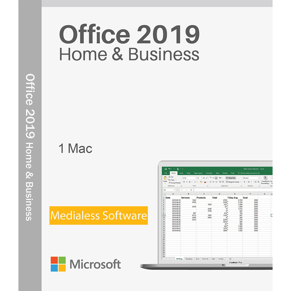 Office 2019 Home & Business, MacOS 64 bit, asociere cont MS, Medialess