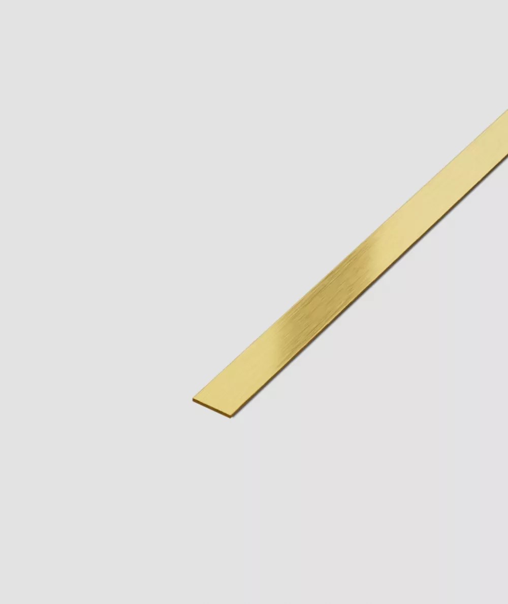 Profil Banda Decorativa Otel Inoxidabil Auriu Brush 20mm x 0.6mm x 2700mm