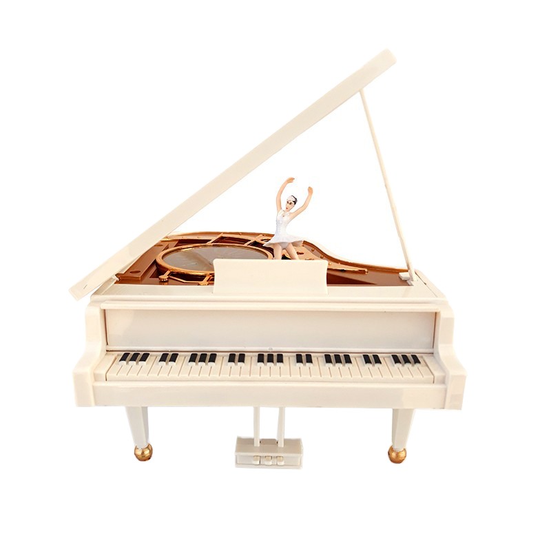 Cutie muzicala, cu cheita, in forma de pian, cu balerina, 18 cm, 1481G
