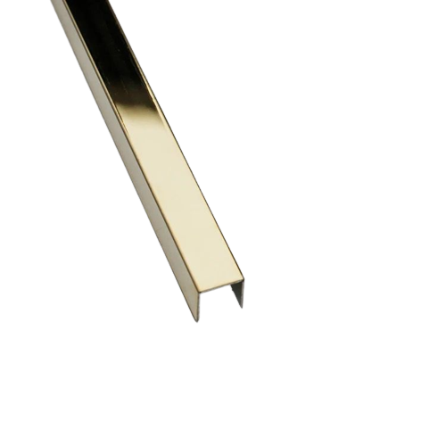 Profil U rectificat inox auriu oglinda 9x15x2700 mm, grosime 0.6 mm