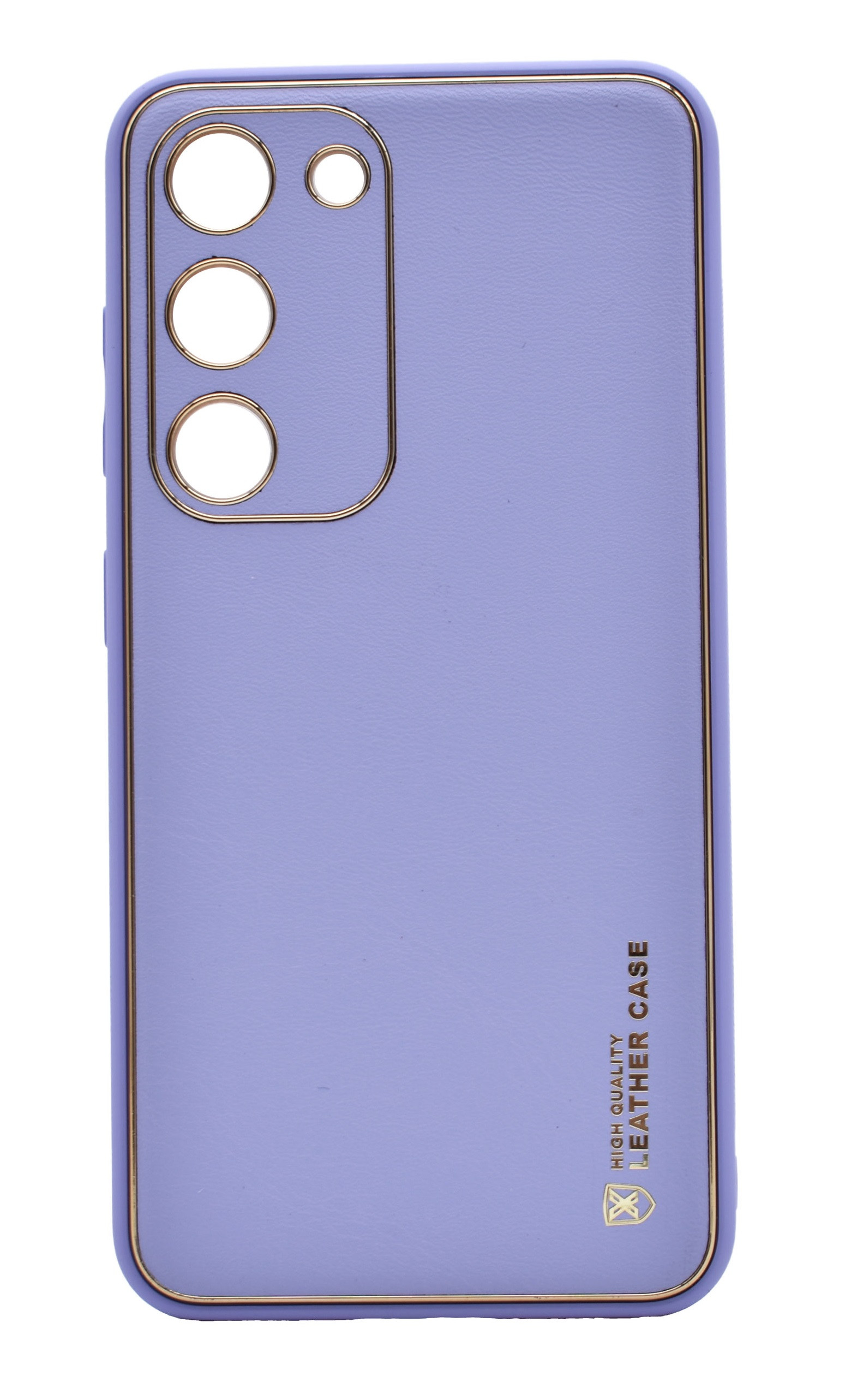 Husa eleganta din piele ecologica pentru Samsung Galaxy S21 cu accente aurii, Lila