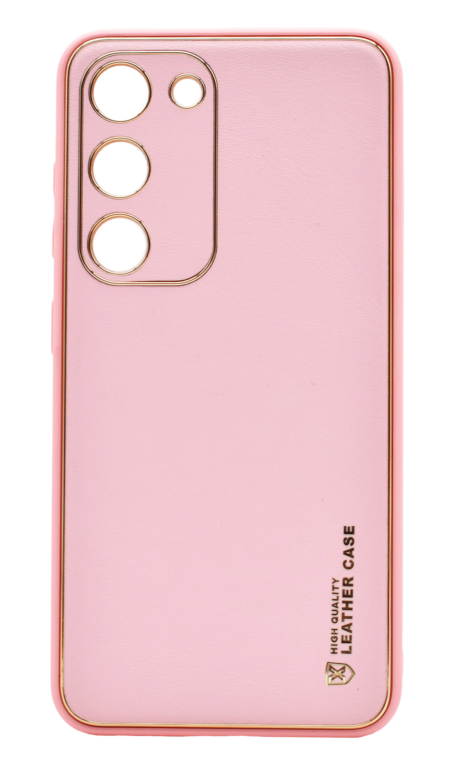 Husa eleganta din piele ecologica pentru Samsung Galaxy A54 cu accente aurii, Roz