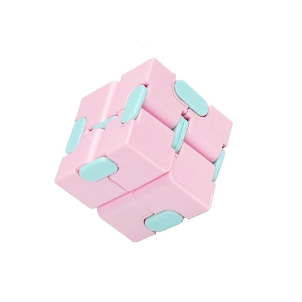 Cub antistres, Fidget Toy, Infinity Magic Cube, Roz/Albastru, 4x4x4 cm