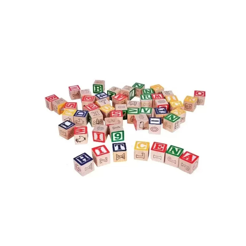 Cuburi din lemn MalPlay cu litere,cifre si diferite simboluri cu saculet pentru depozitare,Multicolor,50 bucati articole imagine 2022 protejamcopilaria.ro