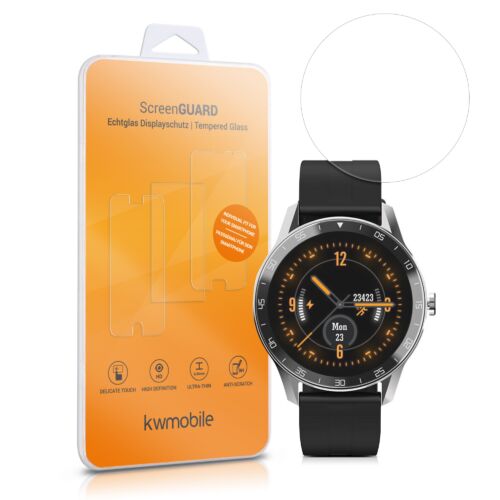 Set 2 folii de protectie kwmobile pentru Blackview X1 Smartwatch, Sticala, Transparent, 60240.1