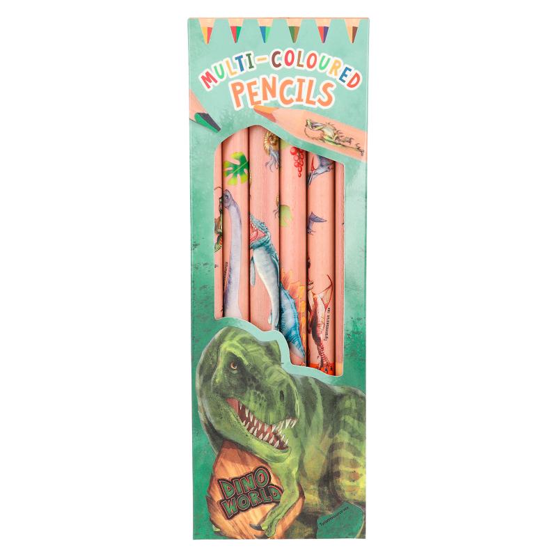 Creioane duble colorate 6 bucati Dino World