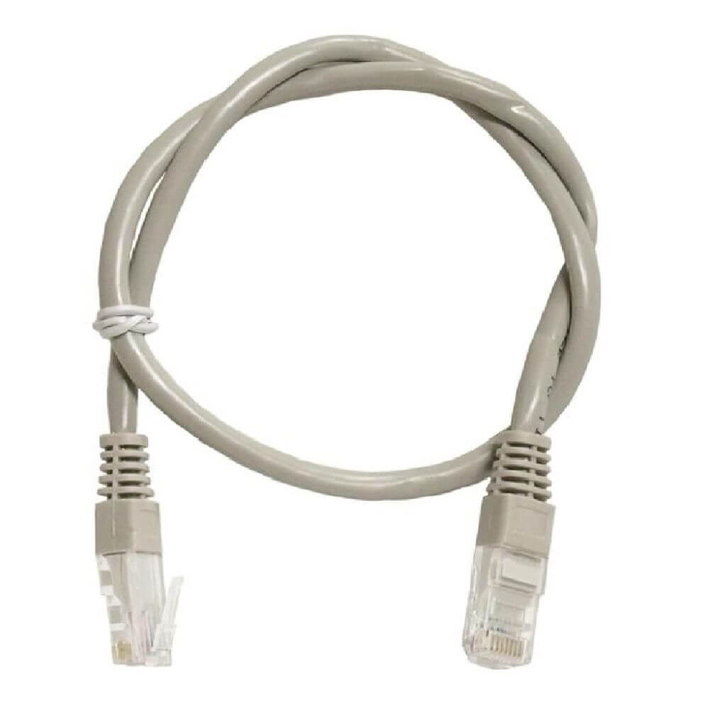 Cablu UTP Retea, Gri, Ethernet Cat 5e, 2m Lungime – Cablu Patch de Internet cu Mufa, Conector RJ45