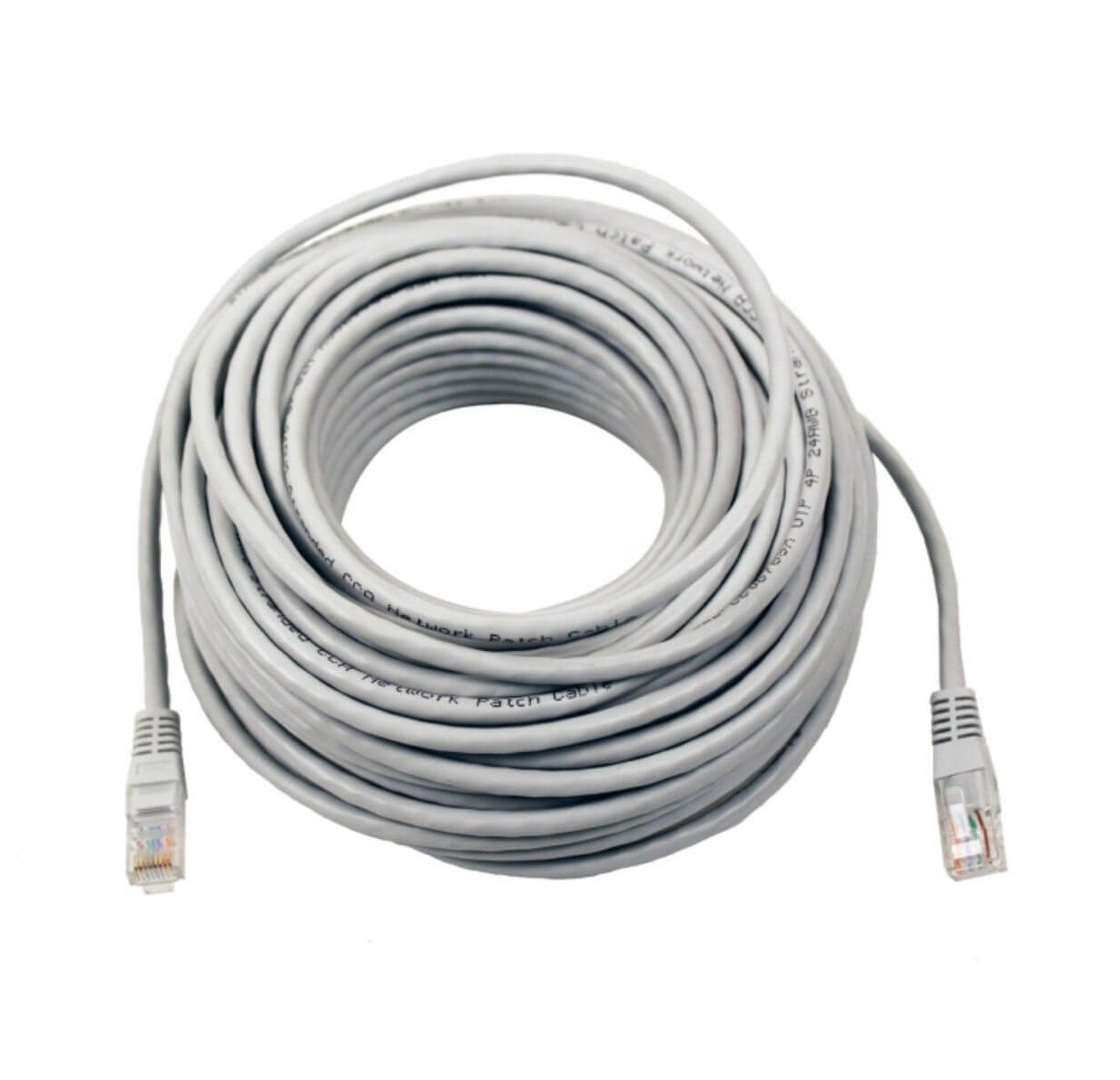 Cablu UTP Retea, Alb/Gri, Ethernet Cat 5e, 20m Lungime – Cablu Patch de Internet cu Mufa, Conector RJ45