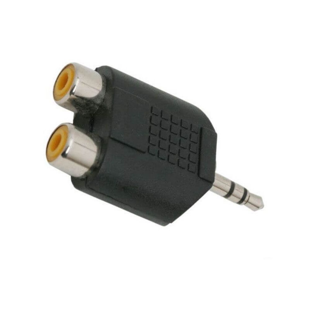 Adaptor Jack 3.5mm – 2xRCA, Model Negru, pentru Sisteme Audio sau PC