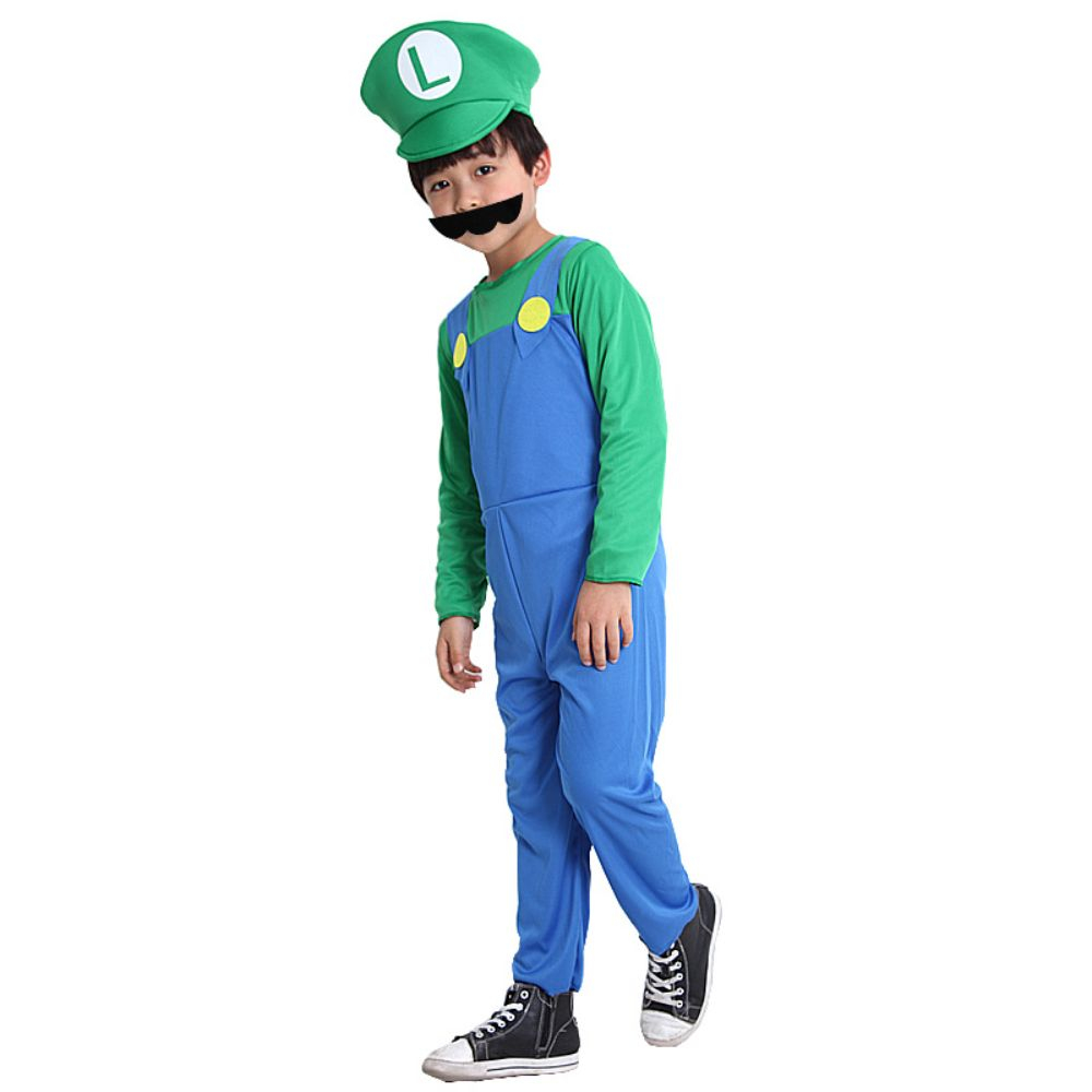 Costum Luigi Super Mario pentru copii 5-7 ani 115-125 cm 115-125 imagine 2022 protejamcopilaria.ro