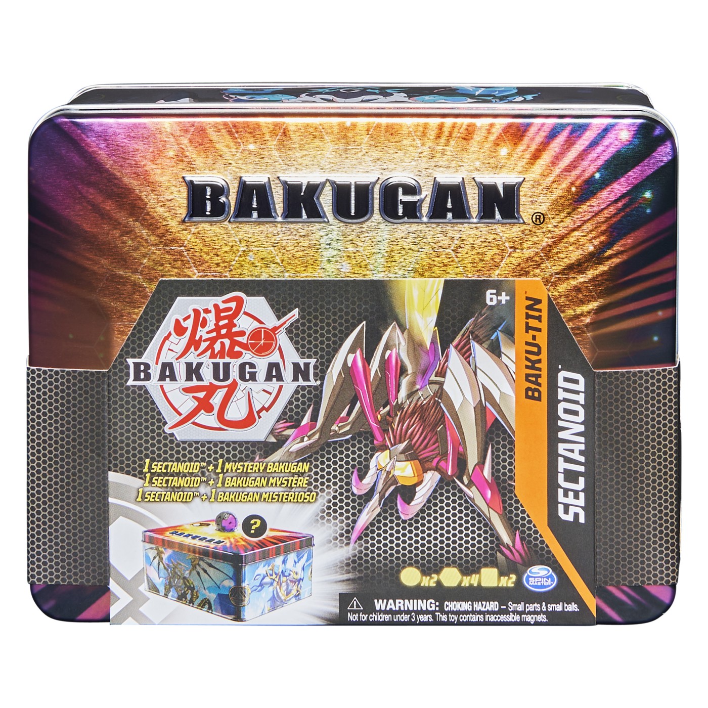 Set de joaca Bakugan in cutie metalica – Baku-tin Sectanoid articole imagine 2022 protejamcopilaria.ro