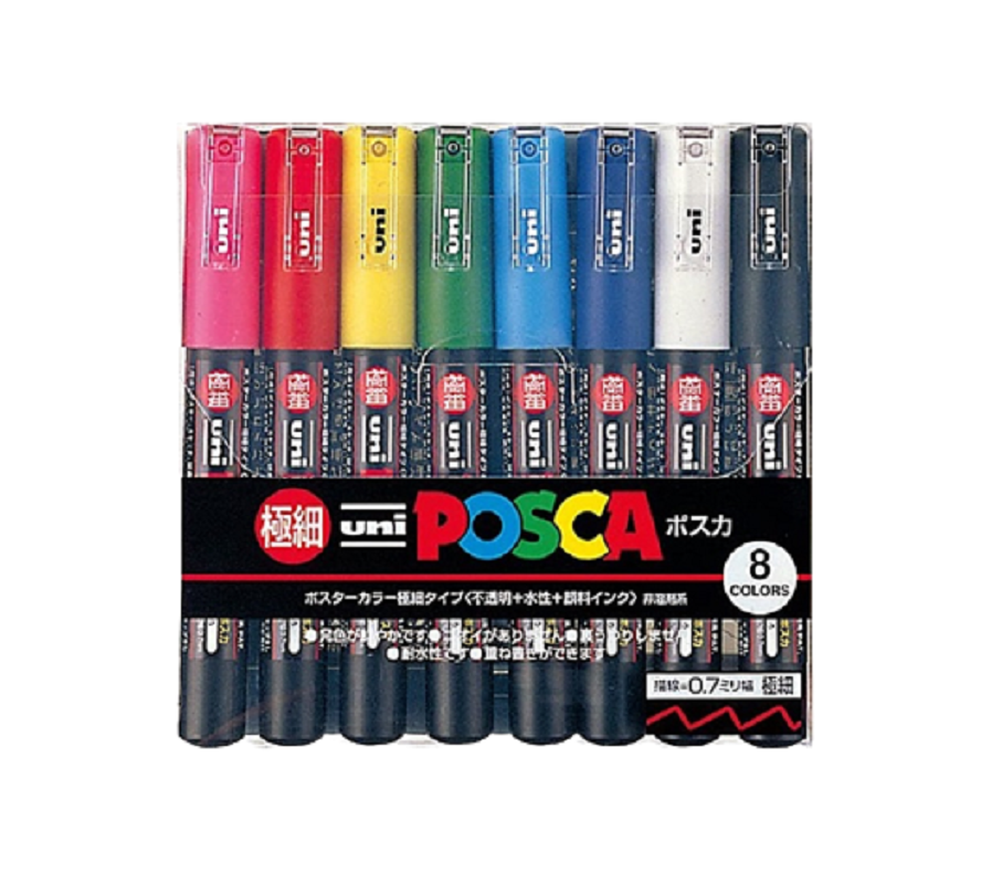 Posca Paint Marker 8 Culori PC-1M Fine Basic Set