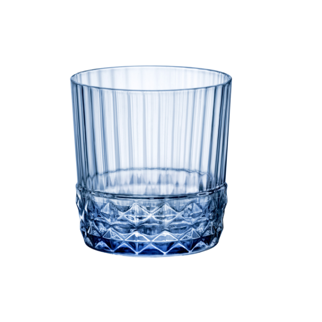 Set 6 pahare whisky, Bormioli America \'20s, Sapphire Blue, 370 ml