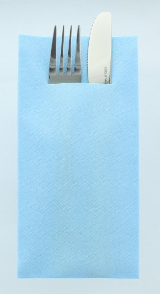 Servetele cu BUZUNAR pentru tacamuri Linclass - Light Blue (Albastru deschis) / 40 x 40 cm / 75 buc